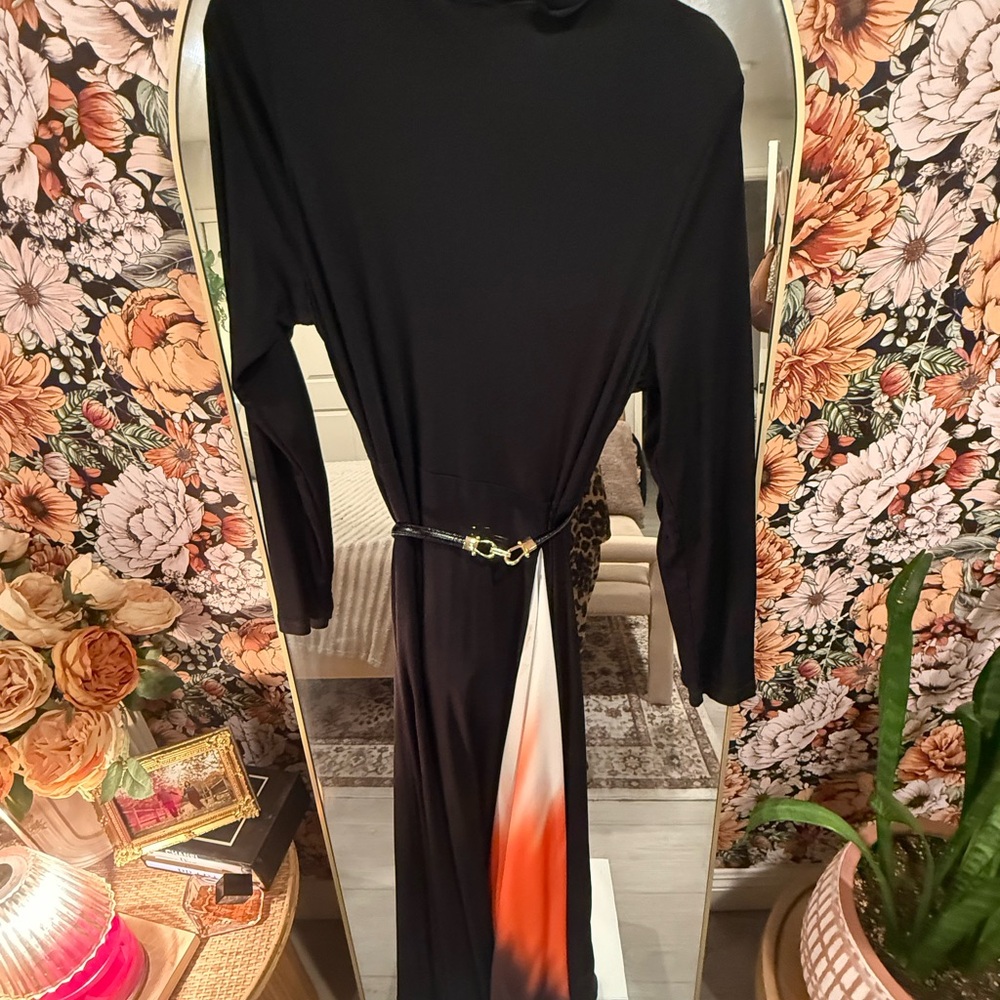 Elegant Black and Orange Women's Dress